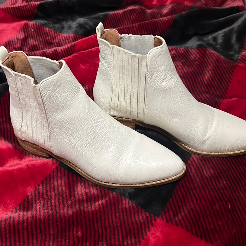 White ankle boots
